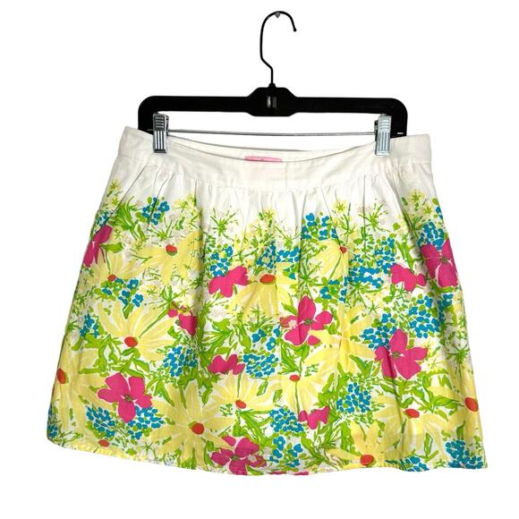 Lilly Pulitzer Dresses & Skirts - Lilly Pulitzer Whitley Floral Skirt Women Sz 10 Pockets Classic Mini 100% Cotton